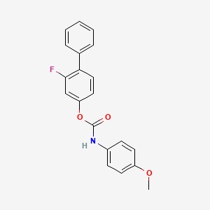 molecular formula C20H16FNO3 B2687699 2-Fluoro-4-{[(4-methoxyanilino)carbonyl]oxy}-1,1'-biphenyl CAS No. 477862-49-0