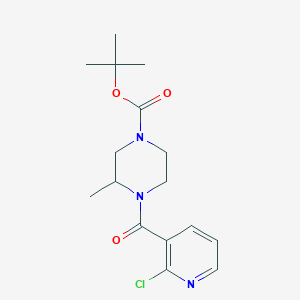 molecular formula C16H22ClN3O3 B2687701 tert-Butyl 4-(2-chloronicotinoyl)-3-methylpiperazine-1-carboxylate CAS No. 1353980-43-4