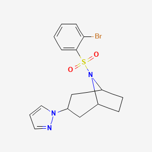 (1R,5S)-8-((2-bromophenyl)sulfonyl)-3-(1H-pyrazol-1-yl)-8-azabicyclo[3.2.1]octane