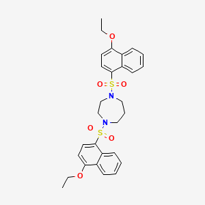 molecular formula C29H32N2O6S2 B2687703 1,4-Bis[(4-ethoxynaphthalen-1-yl)sulfonyl]-1,4-diazepane CAS No. 447410-61-9