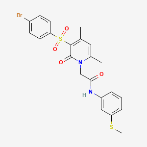 2-(3-((4-bromophenyl)sulfonyl)-4,6-dimethyl-2-oxopyridin-1(2H)-yl)-N-(3-(methylthio)phenyl)acetamide
