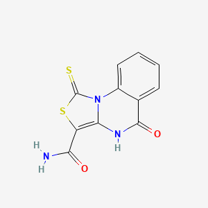 molecular formula C11H7N3O2S2 B2687706 5-oxo-1-sulfanylidene-4H-[1,3]thiazolo[3,4-a]quinazoline-3-carboxamide CAS No. 440323-45-5