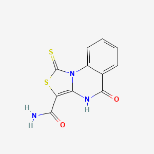 molecular formula C11H7N3O2S2 B2687706 5-氧代-1-硫代-4H-[1,3]噻唑并[3,4-a]喹唑啉-3-羧酰胺 CAS No. 440323-45-5