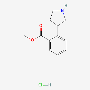 molecular formula C12H16ClNO2 B2687720 Methyl 2-(pyrrolidin-3-yl)benzoate hydrochloride CAS No. 1166820-44-5
