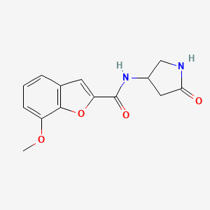 molecular formula C14H14N2O4 B2687723 7-methoxy-N-(5-oxopyrrolidin-3-yl)benzofuran-2-carboxamide CAS No. 1351608-88-2