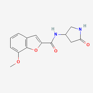 molecular formula C14H14N2O4 B2687723 7-甲氧基-N-(5-氧代吡咯啉-3-基)苯并呋喃-2-羧酰胺 CAS No. 1351608-88-2