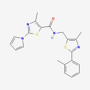 4-methyl-N-((4-methyl-2-(o-tolyl)thiazol-5-yl)methyl)-2-(1H-pyrrol-1-yl)thiazole-5-carboxamide