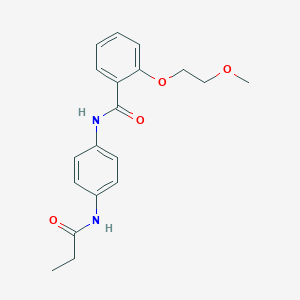 molecular formula C19H22N2O4 B268773 2-(2-methoxyethoxy)-N-[4-(propionylamino)phenyl]benzamide 