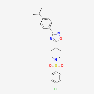 1-(4-Chlorobenzenesulfonyl)-4-{3-[4-(propan-2-yl)phenyl]-1,2,4-oxadiazol-5-yl}piperidine