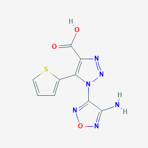 molecular formula C9H6N6O3S B2687734 1-(4-Amino-1,2,5-oxadiazol-3-YL)-5-thien-2-YL-1H-1,2,3-triazole-4-carboxylic acid CAS No. 695223-67-7