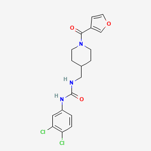 molecular formula C18H19Cl2N3O3 B2687735 1-(3,4-Dichlorophenyl)-3-((1-(furan-3-carbonyl)piperidin-4-yl)methyl)urea CAS No. 1396850-86-4