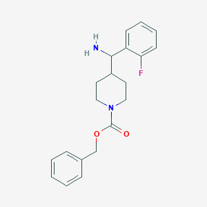 molecular formula C20H23FN2O2 B2687741 苄基-4-[氨基(2-氟苯基)甲基]哌啶-1-甲酸酯 CAS No. 2197056-97-4