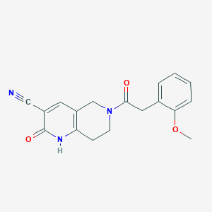 molecular formula C18H17N3O3 B2687744 6-(2-(2-甲氧基苯基)乙酰)-2-氧代-1,2,5,6,7,8-六氢-1,6-萘啶-3-碳腈 CAS No. 2034290-47-4