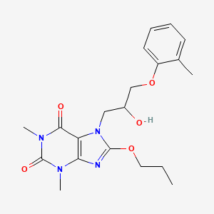 7-(2-hydroxy-3-(o-tolyloxy)propyl)-1,3-dimethyl-8-propoxy-1H-purine-2,6(3H,7H)-dione