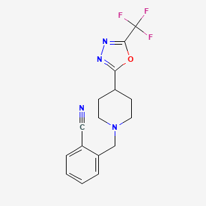 2-((4-(5-(Trifluoromethyl)-1,3,4-oxadiazol-2-yl)piperidin-1-yl)methyl)benzonitrile