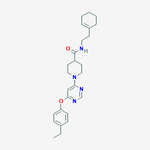 molecular formula C26H34N4O2 B2687754 N-(2-(cyclohex-1-en-1-yl)ethyl)-1-(6-(4-ethylphenoxy)pyrimidin-4-yl)piperidine-4-carboxamide CAS No. 1115999-04-6