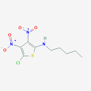 5-chloro-3,4-dinitro-N-pentylthiophen-2-amine