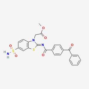 (Z)-methyl 2-(2-((4-benzoylbenzoyl)imino)-6-sulfamoylbenzo[d]thiazol-3(2H)-yl)acetate