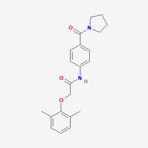 molecular formula C21H24N2O3 B268777 2-(2,6-dimethylphenoxy)-N-[4-(1-pyrrolidinylcarbonyl)phenyl]acetamide 