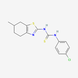 molecular formula C15H16ClN3S2 B2687772 1-(4-Chlorophenyl)-3-(6-methyl-4,5,6,7-tetrahydro-1,3-benzothiazol-2-yl)thiourea CAS No. 330190-05-1