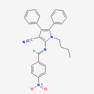 1-butyl-2-[(E)-[(4-nitrophenyl)methylidene]amino]-4,5-diphenyl-1H-pyrrole-3-carbonitrile