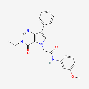 molecular formula C23H22N4O3 B2687787 2-(3-乙基-4-氧代-7-苯基-3,4-二氢-5H-吡咯并[3,2-d]嘧啶-5-基)-N-(3-甲氧苯基)乙酰胺 CAS No. 1251559-23-5