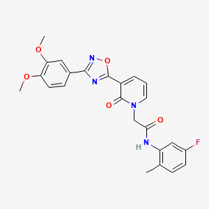 molecular formula C24H21FN4O5 B2687797 2-(3-(3-(3,4-dimethoxyphenyl)-1,2,4-oxadiazol-5-yl)-2-oxopyridin-1(2H)-yl)-N-(5-fluoro-2-methylphenyl)acetamide CAS No. 1105202-51-4
