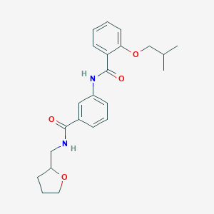 molecular formula C23H28N2O4 B268780 2-isobutoxy-N-(3-{[(tetrahydro-2-furanylmethyl)amino]carbonyl}phenyl)benzamide 
