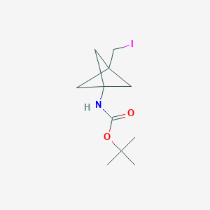 molecular formula C11H18INO2 B2687802 tert-butyl N-[3-(iodomethyl)-1-bicyclo[1.1.1]pentanyl]carbamate CAS No. 2306274-67-7