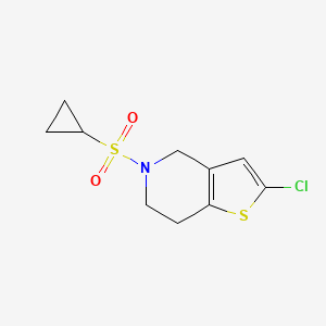 molecular formula C10H12ClNO2S2 B2687805 2-氯-5-(环丙基磺酰)-4,5,6,7-四氢噻吩并[3,2-c]吡啶 CAS No. 2034287-76-6