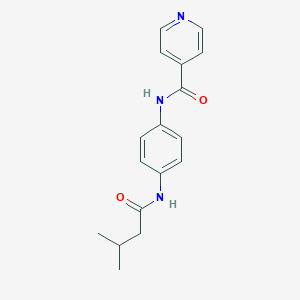 molecular formula C17H19N3O2 B268781 N-{4-[(3-methylbutanoyl)amino]phenyl}isonicotinamide 