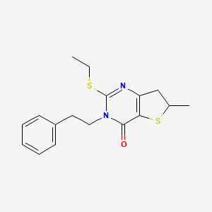 molecular formula C17H20N2OS2 B2687812 2-(ethylthio)-6-methyl-3-phenethyl-6,7-dihydrothieno[3,2-d]pyrimidin-4(3H)-one CAS No. 905684-05-1
