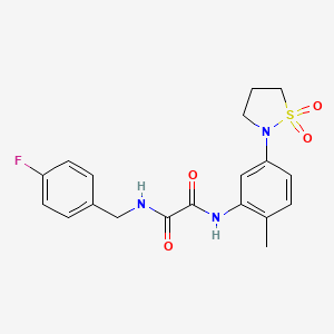 molecular formula C19H20FN3O4S B2687816 N1-(5-(1,1-dioxidoisothiazolidin-2-yl)-2-methylphenyl)-N2-(4-fluorobenzyl)oxalamide CAS No. 1105227-82-4