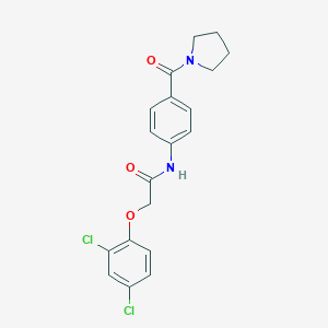 molecular formula C19H18Cl2N2O3 B268782 2-(2,4-dichlorophenoxy)-N-[4-(1-pyrrolidinylcarbonyl)phenyl]acetamide 