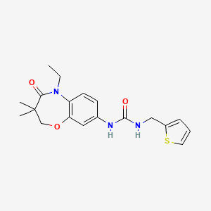 1-(5-ethyl-3,3-dimethyl-4-oxo-2,3,4,5-tetrahydro-1,5-benzoxazepin-8-yl)-3-[(thiophen-2-yl)methyl]urea