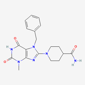 1-(7-benzyl-3-methyl-2,6-dioxo-2,3,6,7-tetrahydro-1H-purin-8-yl)piperidine-4-carboxamide