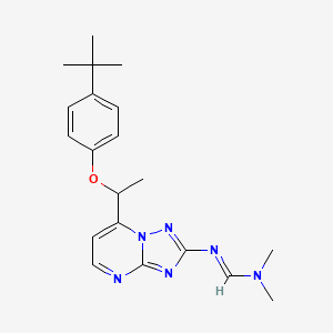 (E)-N'-{7-[1-(4-tert-butylphenoxy)ethyl]-[1,2,4]triazolo[1,5-a]pyrimidin-2-yl}-N,N-dimethylmethanimidamide