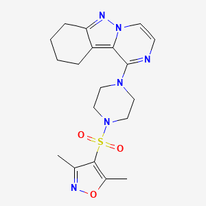 3,5-Dimethyl-4-((4-(7,8,9,10-tetrahydropyrazino[1,2-b]indazol-1-yl)piperazin-1-yl)sulfonyl)isoxazole