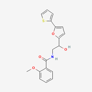 N-[2-Hydroxy-2-(5-thiophen-2-ylfuran-2-yl)ethyl]-2-methoxybenzamide