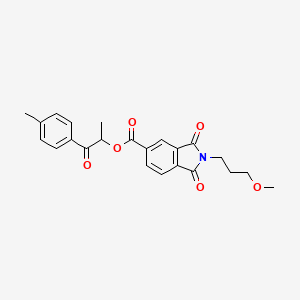 molecular formula C23H23NO6 B2687839 1-(4-methylphenyl)-1-oxopropan-2-yl 2-(3-methoxypropyl)-1,3-dioxo-2,3-dihydro-1H-isoindole-5-carboxylate CAS No. 356092-27-8
