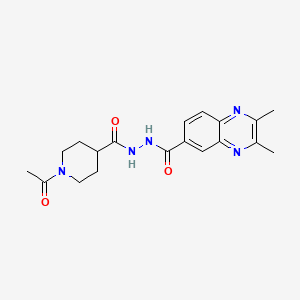 molecular formula C19H23N5O3 B2687840 N'-[(1-乙酰-4-哌啶基)甲酰]-2,3-二甲基-6-喹啉甲酰肼 CAS No. 860787-46-8