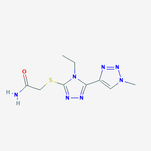 2-[[4-Ethyl-5-(1-methyltriazol-4-yl)-1,2,4-triazol-3-yl]sulfanyl]acetamide