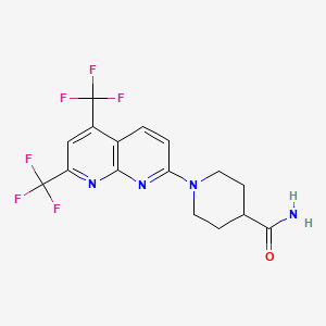 1-[5,7-Bis(trifluoromethyl)-1,8-naphthyridin-2-yl]piperidine-4-carboxamide