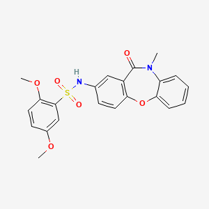 2,5-dimethoxy-N-(10-methyl-11-oxo-10,11-dihydrodibenzo[b,f][1,4]oxazepin-2-yl)benzenesulfonamide
