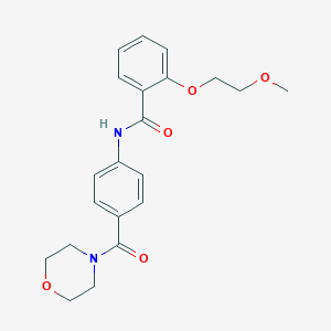 molecular formula C21H24N2O5 B268786 2-(2-methoxyethoxy)-N-[4-(4-morpholinylcarbonyl)phenyl]benzamide 