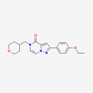 molecular formula C20H23N3O3 B2687860 2-(4-Ethoxyphenyl)-5-(oxan-4-ylmethyl)pyrazolo[1,5-a]pyrazin-4-one CAS No. 2379977-33-8