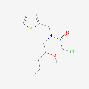 molecular formula C12H18ClNO2S B2687866 2-Chloro-N-(2-hydroxypentyl)-N-(thiophen-2-ylmethyl)acetamide CAS No. 2411243-86-0