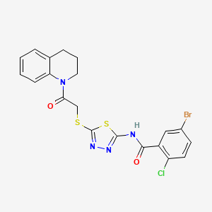 5-bromo-2-chloro-N-[5-[2-(3,4-dihydro-2H-quinolin-1-yl)-2-oxoethyl]sulfanyl-1,3,4-thiadiazol-2-yl]benzamide