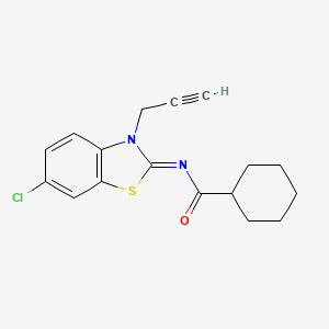 molecular formula C17H17ClN2OS B2687869 (Z)-N-(6-氯-3-(丙-2-炔-1-基)苯并[d]噻唑-2(3H)-基亚甲基)环己烷羧酰胺 CAS No. 865181-18-6