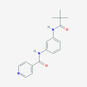 molecular formula C17H19N3O2 B268787 N-{3-[(2,2-dimethylpropanoyl)amino]phenyl}isonicotinamide 